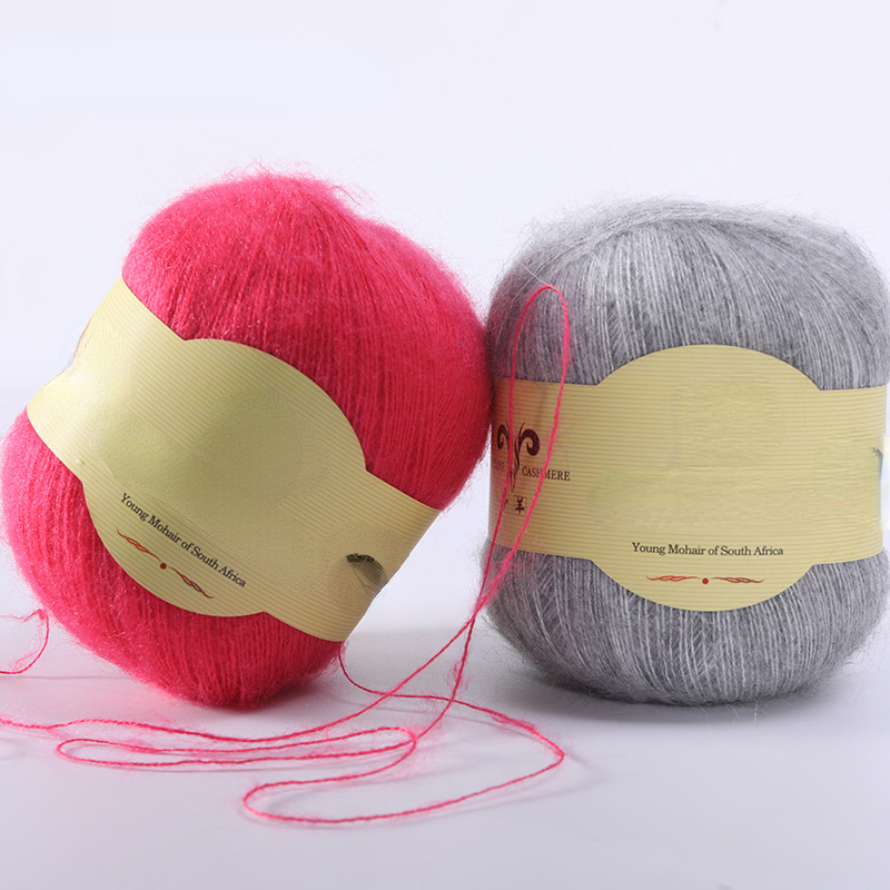Baby Clothing High End - ไหมพรมขนแกะ50กรัมสำหรับซูเปอร์เด็กเสื้อถักสเวตเตอร์ถักผ้าพันคอผ้าไหมแองโกลาสำหรับผู้หญิงด้ายถักผ้าขนแกะ500เมตร