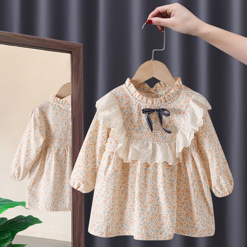 Baby Clothing Country - ชุดเดรสเด็กผู้หญิงสไตล์เจ้าหญิงฤดูใบไม้ผลิฤดูใบไม้ร่วงเสื้อผ้าเด็กแฟชั่นเวอร์ชั่นเกาหลีกระโปรงเจ้าหญิงชนบท