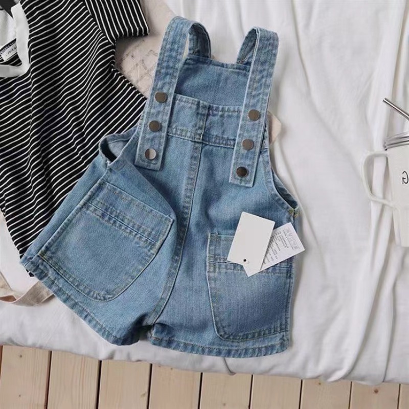 Baby Overall Denim - ชุดเอี๊ยมเดนิมสำหรับเด็กผู้ชายและเด็กผู้หญิง ชุดลำลองสำหรับฤดูร้อน กางเกงเอี๊ยมเด็ก ชุดจั๊มสูทหลวมขนาดใหญ่สำหรับเด็ก