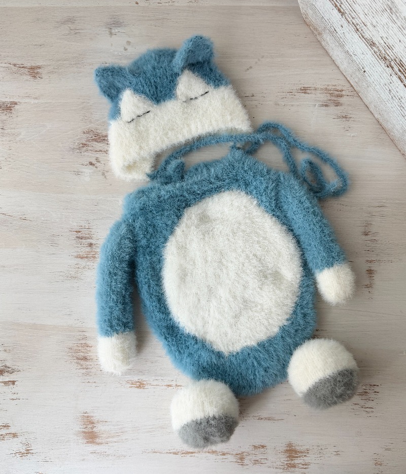 Baby Clothing For Sleep - ชุดถ่ายภาพทารกแรกเกิดสำหรับถ่ายภาพเด็ก ถุงนอนถักน่ารักทำมือ พร้อมหมวกคลุมมือและเท้า ชุด 2 ชิ้น