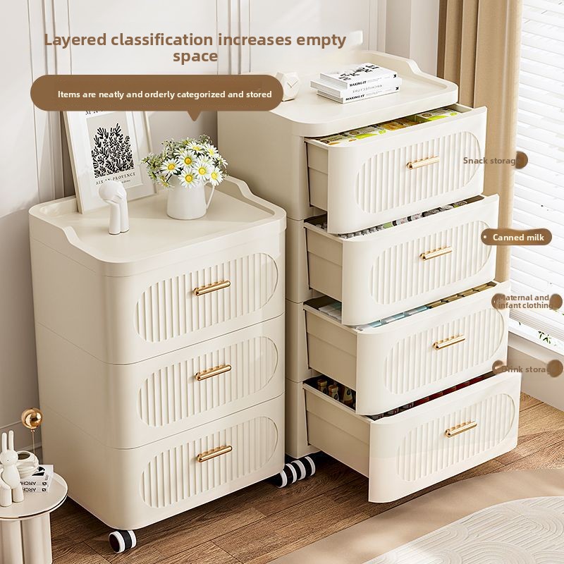 Baby Clothing Storage - ตู้เก็บของแบบลิ้นชักคุณภาพสูง 30-52 ช่อง พร้อมล้อเลื่อน สำหรับห้องนั่งเล่น ตู้เก็บของใช้ในบ้าน