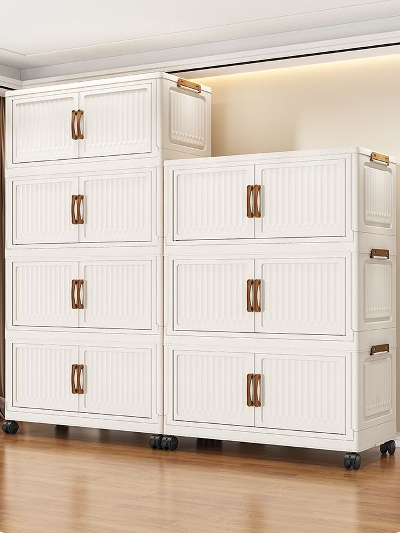 Baby Clothing Storage - ตู้เสื้อผ้าเด็กพลาสติกแบบพับได้ ไม่ต้องติดตั้ง หลายชั้น สำหรับเก็บเสื้อผ้าในบ้าน ห้องนั่งเล่น ห้องนอน