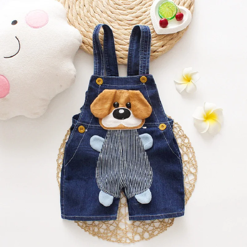 Baby Overall Denim - DIIMUU เด็กทารกเสื้อผ้าเด็กกางเกงขาสั้นกางเกงเด็กหญิง Denim Jumpsuits เสื้อผ้าเด็กวัยหัดเดินการ์ตูนกางเกงยีนส์ Playsuits