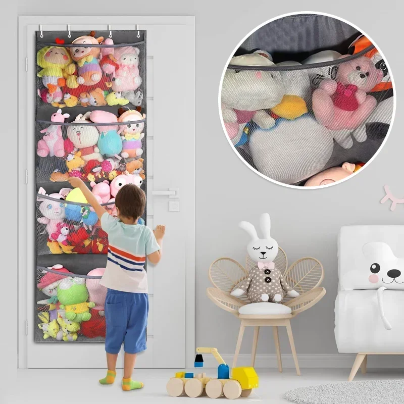 Baby Clothing Storage - ใหม่ยัดไส้เก็บกระเป๋าประตู Stuff สัตว์ Organizer แขวนถุงตาข่าย 4