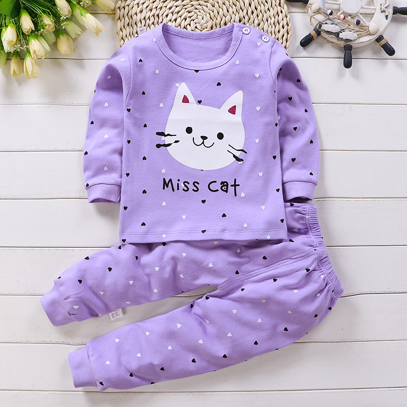 Baby Clothing For Sleep - ฤดูใบไม้ร่วงชุดนอนชุดนอนสําหรับเด็กผู้หญิงเสื้อแขนยาว + กางเกงชุดแฟชั่นเสื้อผ้าเด็กทารก Sleep เครื่องแต่งกาย
