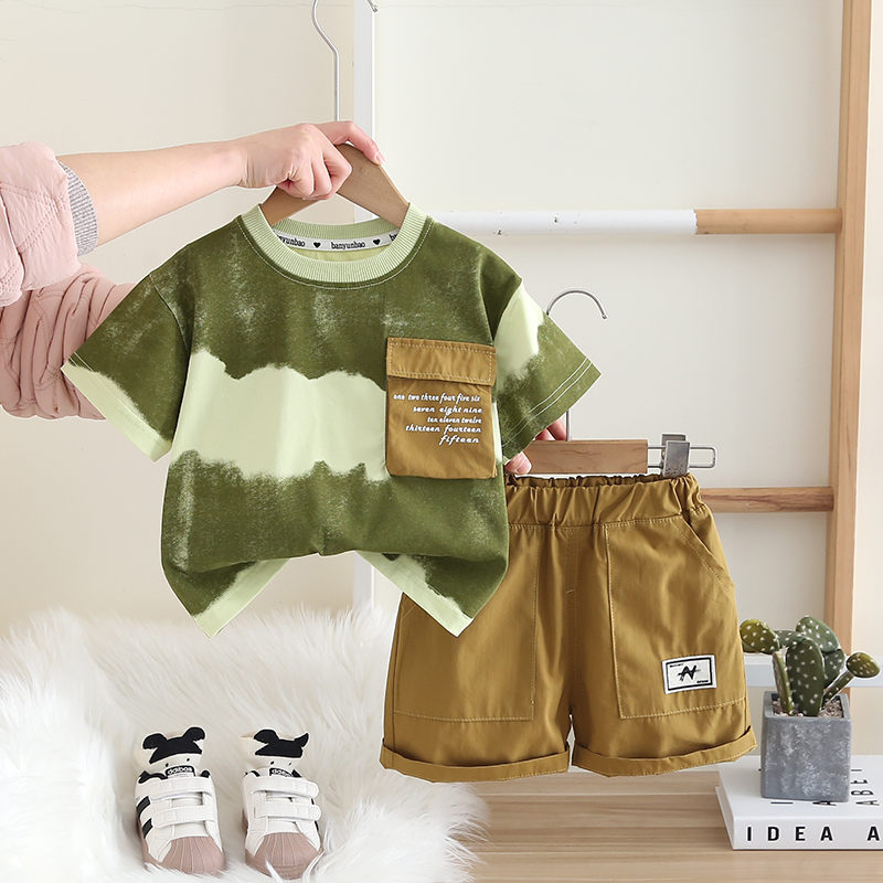 Baby Clothing Drawing - เด็กทารกใหม่เด็กหญิงฤดูร้อนเสื้อผ้าผ้าฝ้ายแขนสั้นพิมพ์กีฬา T เสื้อกางเกงขาสั้นเด็กเสื้อผ้าชุด 0-5 ปี