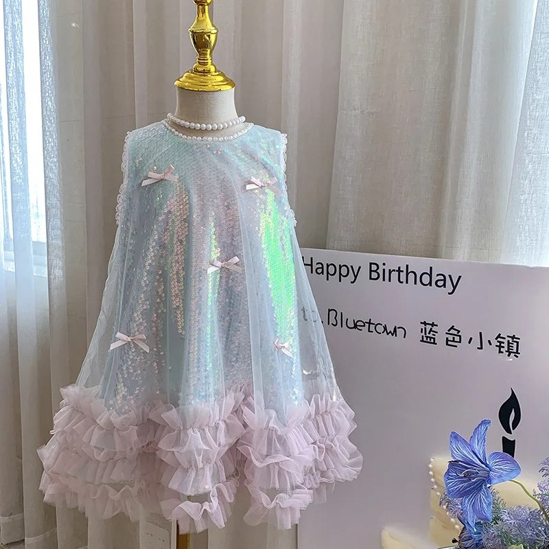 Baby Clothing High End - ชุดเดรสเจ้าหญิงระดับไฮเอนด์สำหรับเด็กผู้หญิง ปี 2026 เสื้อผ้าเด็กใหม่ ชุดเดรสเด็กผู้หญิงฤดูร้อน ชุดเดรสเด็กประดับเลื่อมลายผีเสื้อแบบใหม่