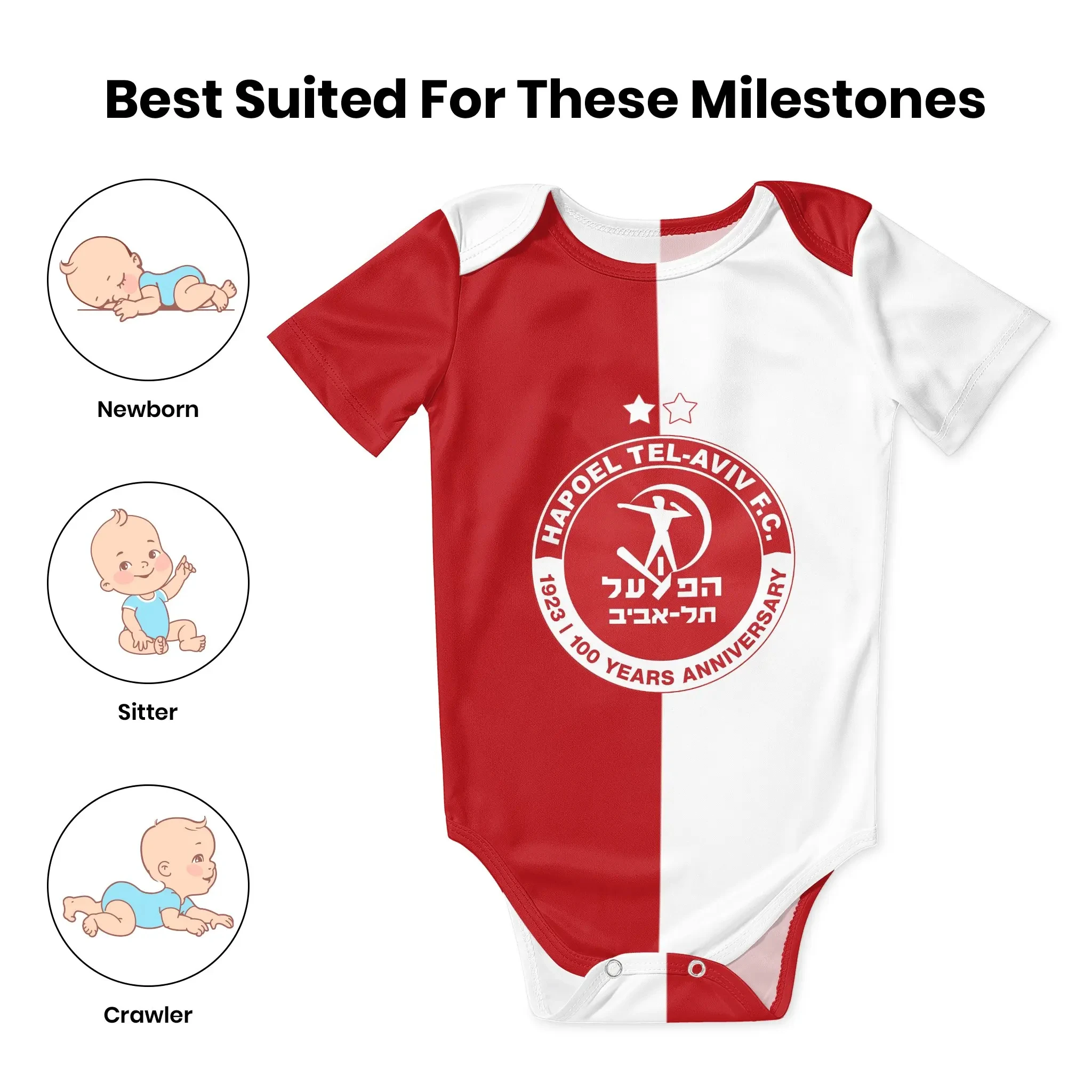 Hapoel Tel Aviv ชุดบอดี้สูทเด็ - Romper Onesie Baby บทวิจารณ์และราคา