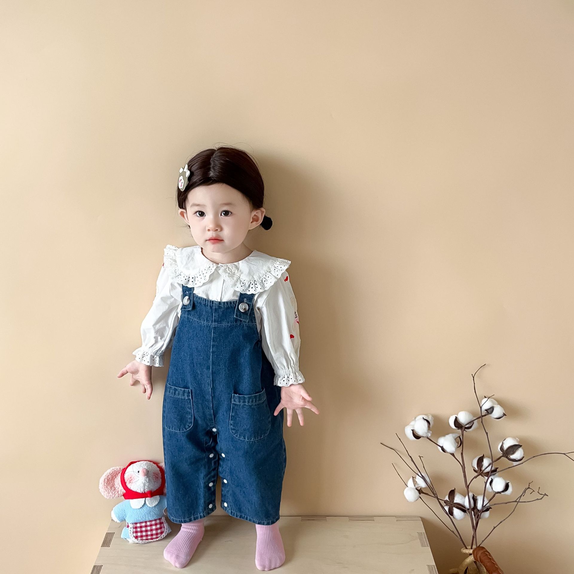 ชุดเอี๊ยมเด็กหญิงทารกน่ารักกาง - Baby Overall Denim บทวิจารณ์และราคา