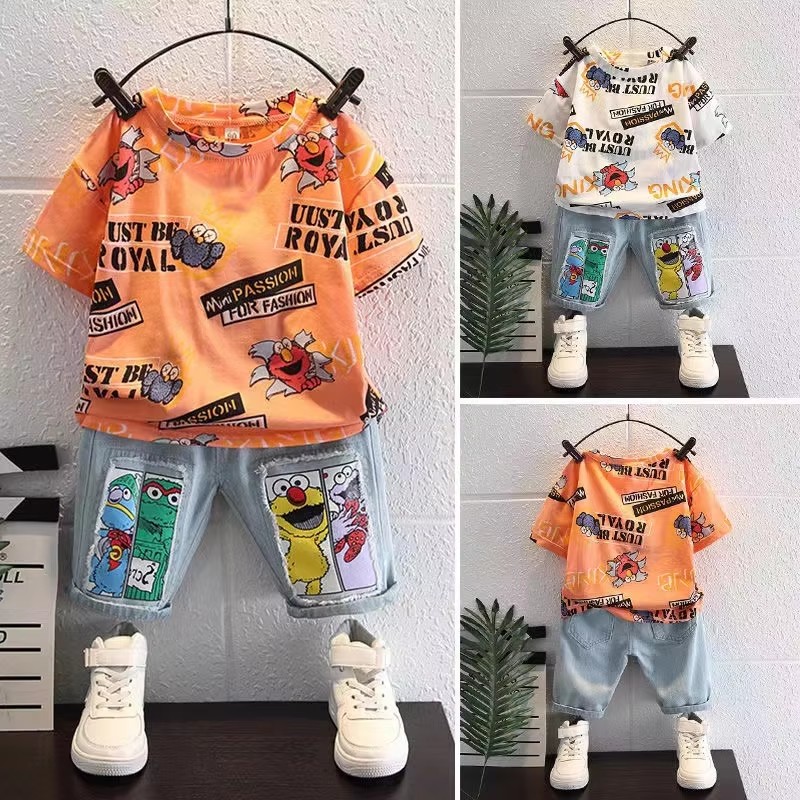 เสื้อยืดแขนสั้นลายการ์ตูนน่ารั - Baby Clothing Drawing บทวิจารณ์และราคา