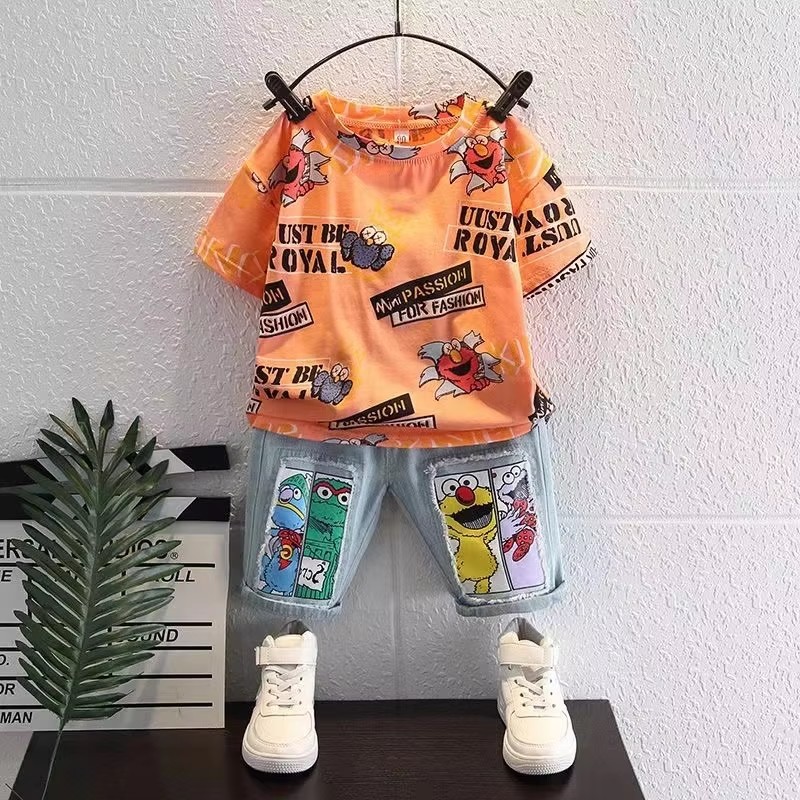 เสื้อยืดแขนสั้นลายการ์ตูนน่ารั - Baby Clothing Drawing บทวิจารณ์และราคา