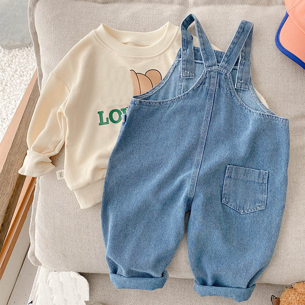 หญิงJumpsuit Blue Denimผ้าฝ้าย - Baby Overall Denim บทวิจารณ์และราคา